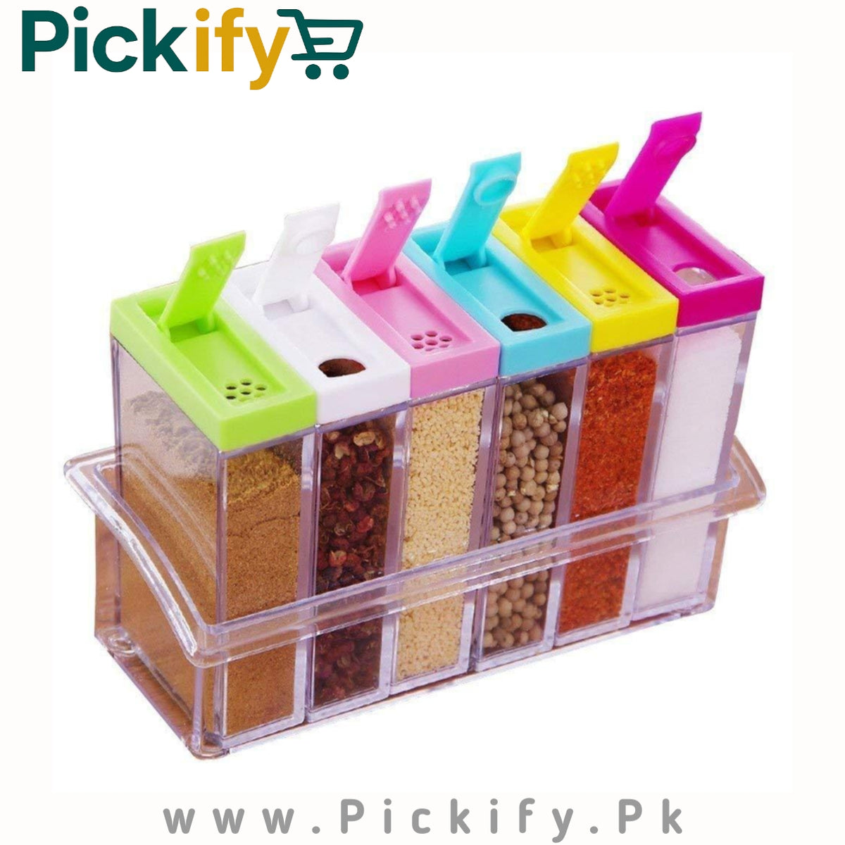 6 PCs Transparent Spice Box