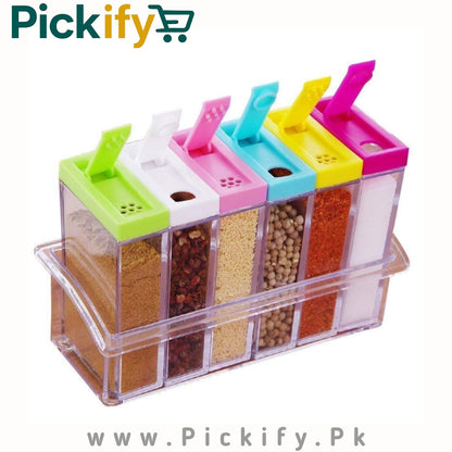 6 PCs Transparent Spice Box