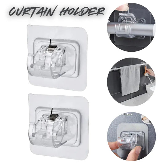 No-Drill Self-Adhesive Curtain Rod Holder