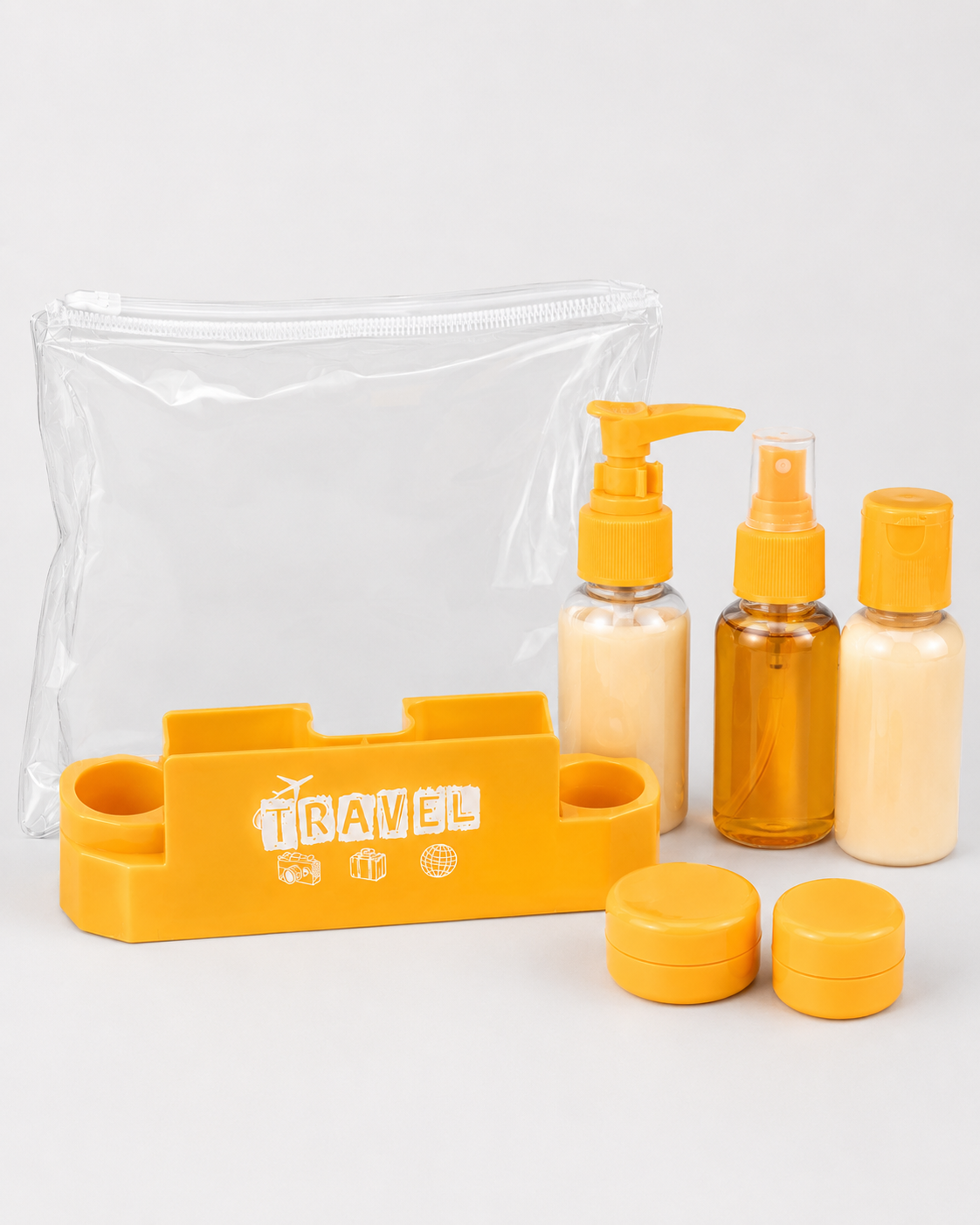 6-in-1 Travel Kit With Clear Zipper Pouch