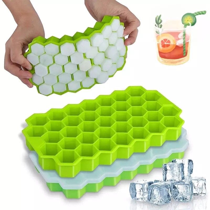 Silicone Ice Cube Tray with Lid Cover