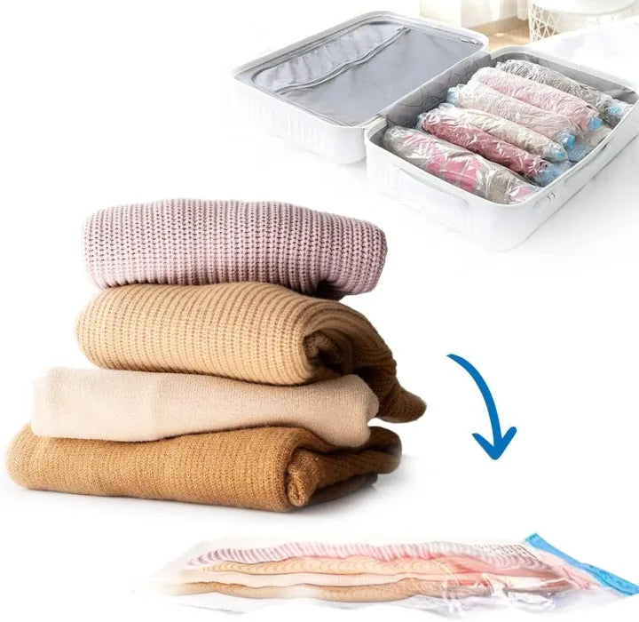 5-Piece Vacuum Storage Bags, With Manual Hand Pump