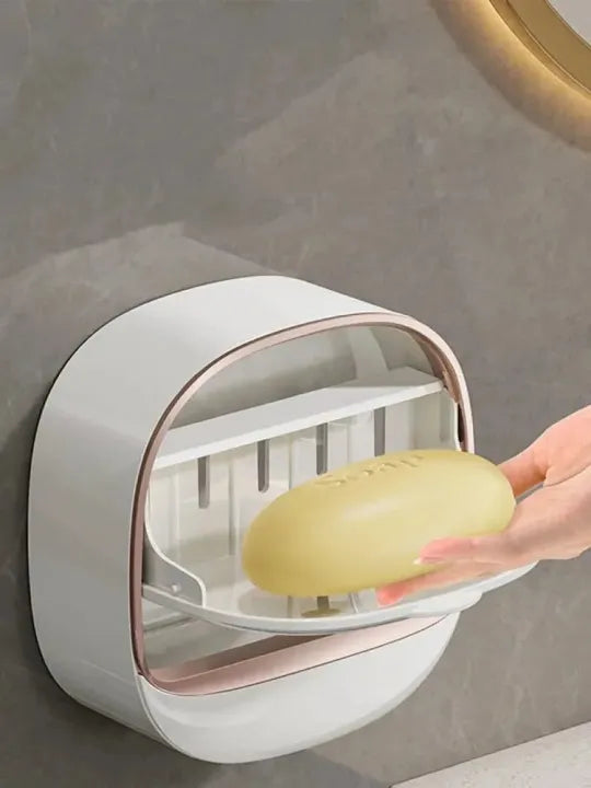 Wall Mounted Flip Cover Soap Holder