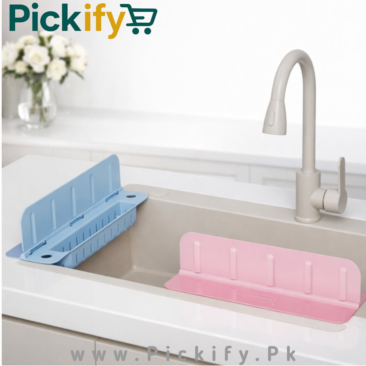 Sink Splash Guard with Drain Basket