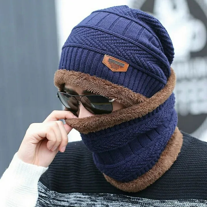 Winter Beanie Cap And Neck Warmer