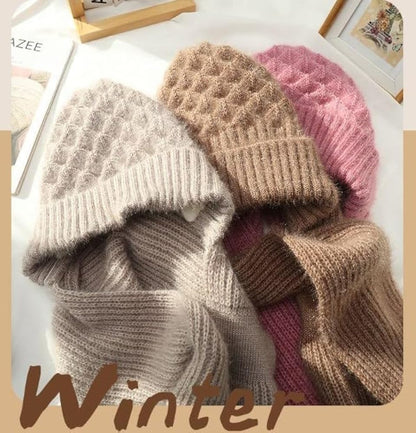 Women Winter Cap With Scarf