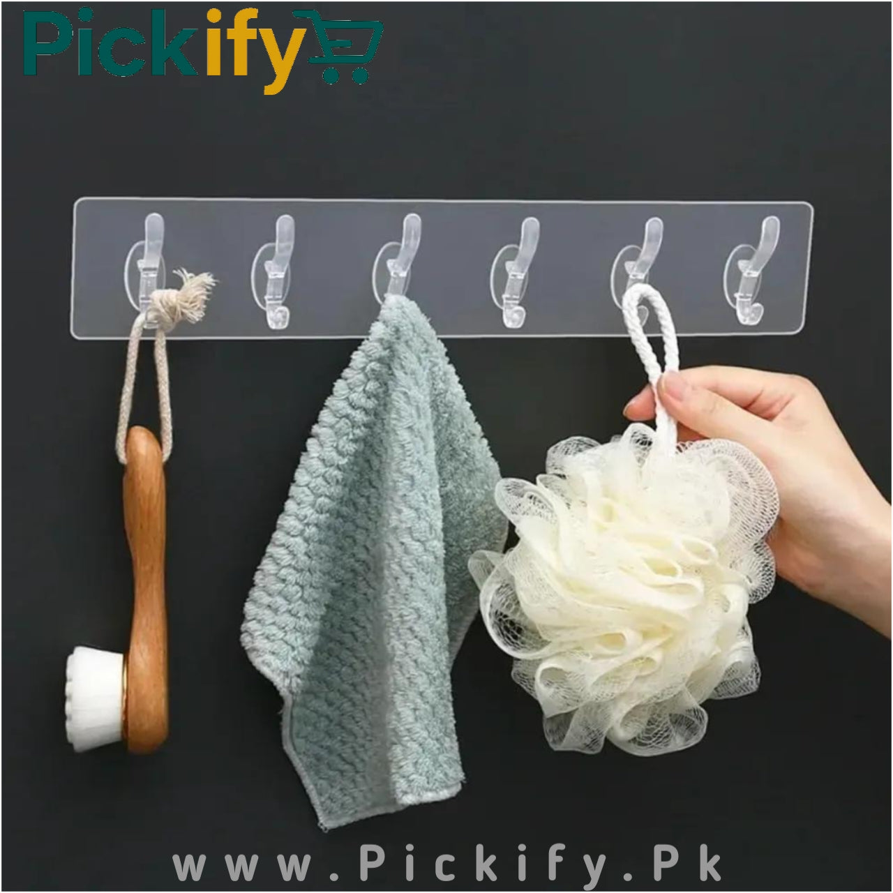 Self-Adhesive Transparent Hook Patti, Pack Of 2