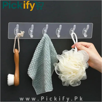 Self-Adhesive Transparent Hook Patti, Pack Of 2