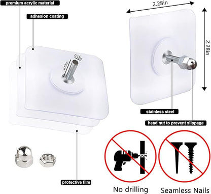 Screw Hooks Self-Adhesive, 10 PCs