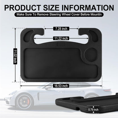 Car Steering Wheel Tray – Portable Desk for Laptop & Food