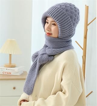 Women Winter Cap With Scarf