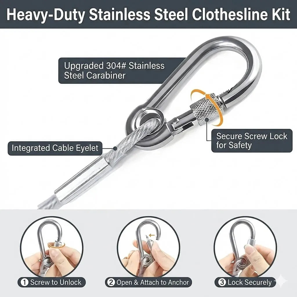Heavy Duty Steel Clothesline Rope (10 Meter)