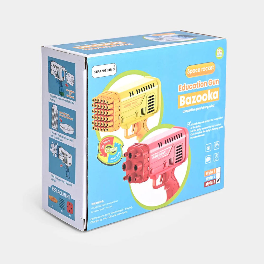 Bubble Machine Gun Toy for Kids, 36 / 8 Holes