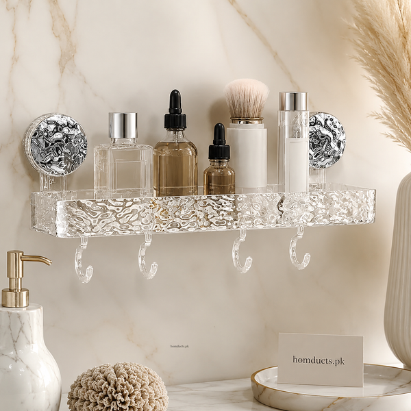 Luxury Suction Shelf With Hooks