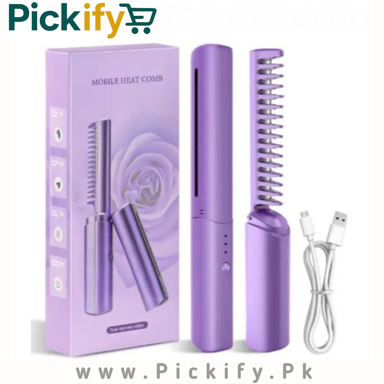 Wireless Hair Straightener Comb - USB Rechargeable