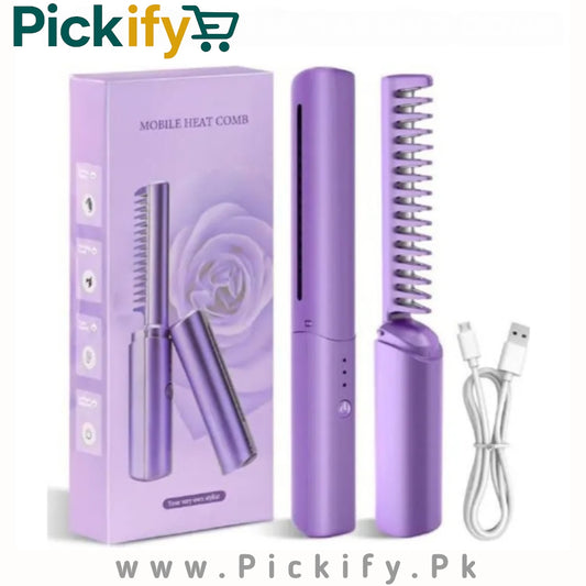 Wireless Hair Straightener Comb - USB Rechargeable