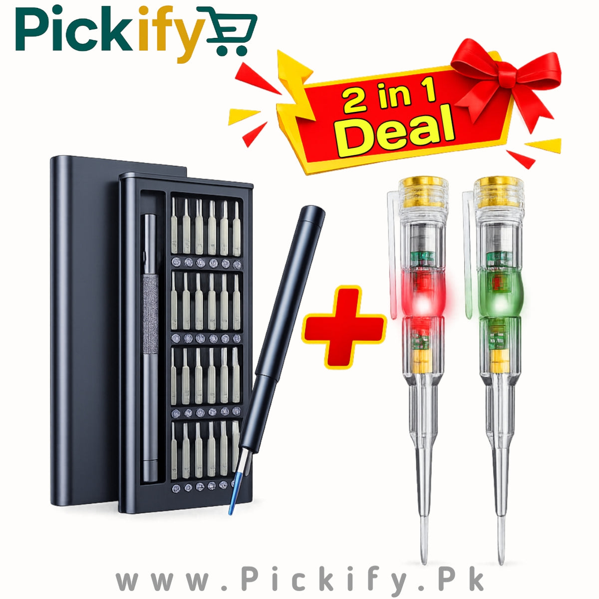 2-in-1 Deal, Screwdriver Set & Voltage Tester