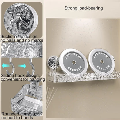 Luxury Suction Shelf With Hooks
