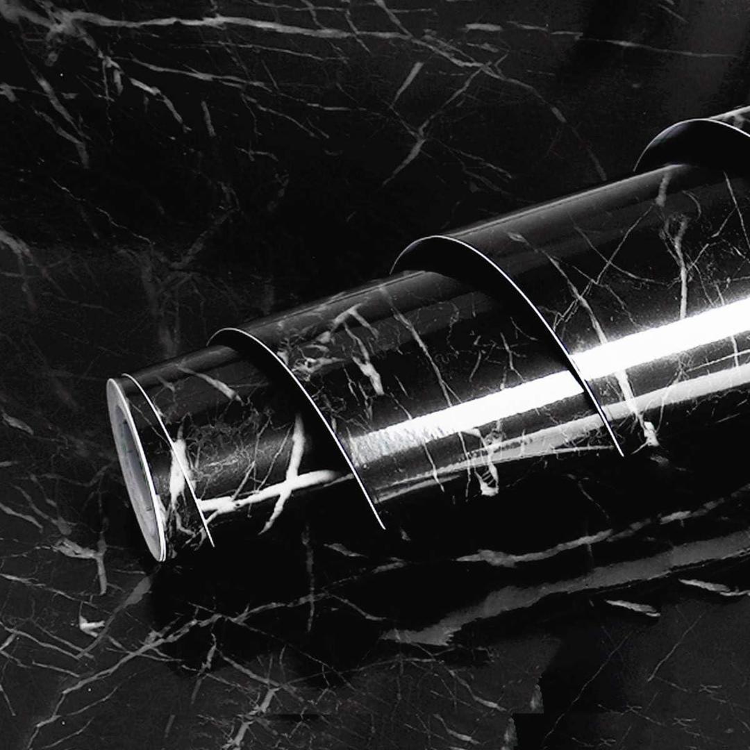 Self-Adhesive Black Marble Sheet