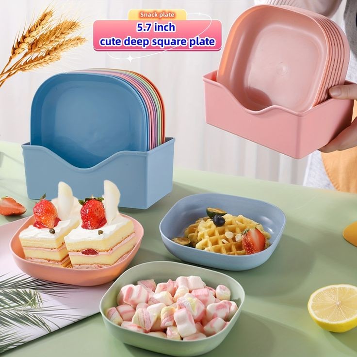 Snack Square Plate, 10 Pcs