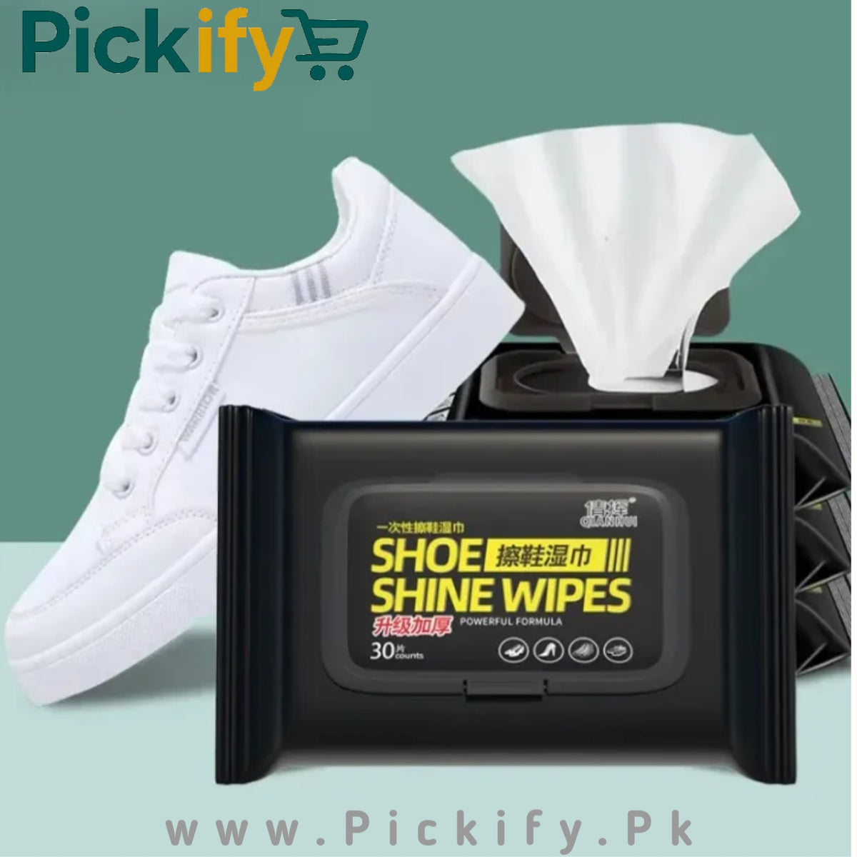Shoe Shine Wipes, 80 Pcs