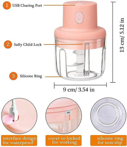Mini Rechargeable Pink Chopper