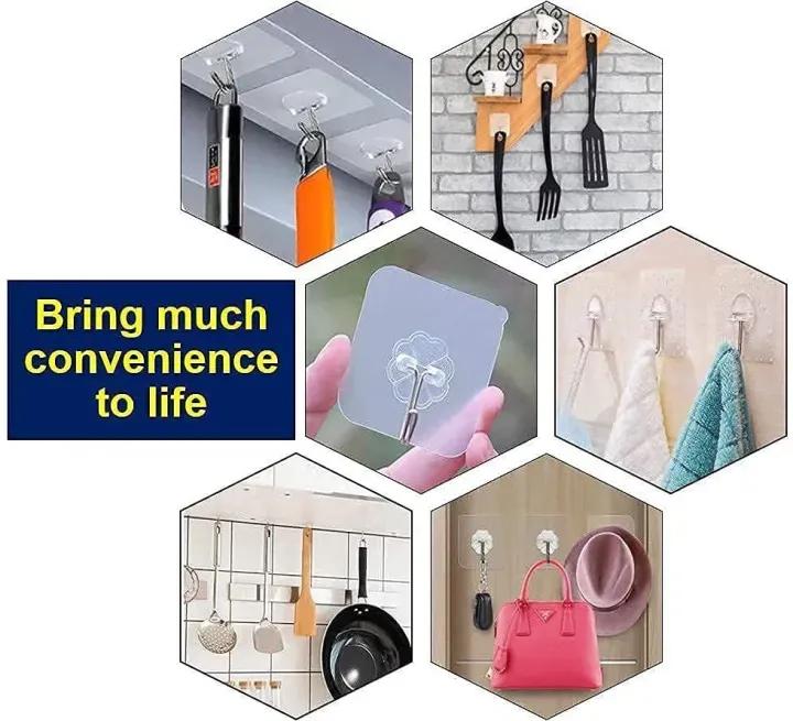 Self-Adhesive Hanging Hook, Pack Of 10