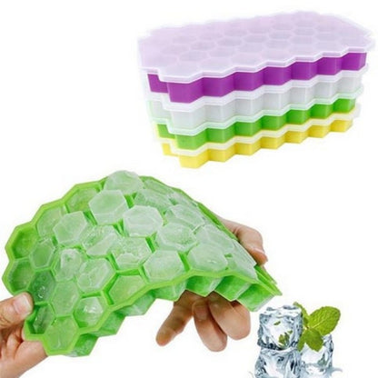Silicone Ice Cube Tray with Lid Cover