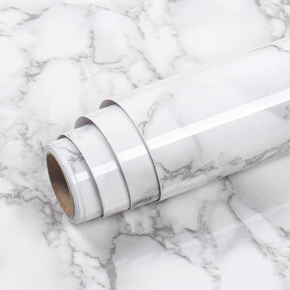 Self-Adhesive White Marble Sheet