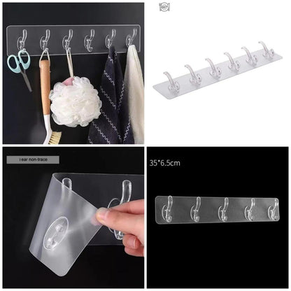 Self-Adhesive Transparent Hook Patti, Pack Of 2