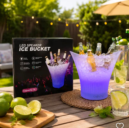 LED Ice Bucket with RGB Light & Bluetooth Speaker