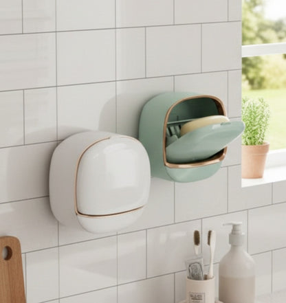 Wall Mounted Flip Cover Soap Holder