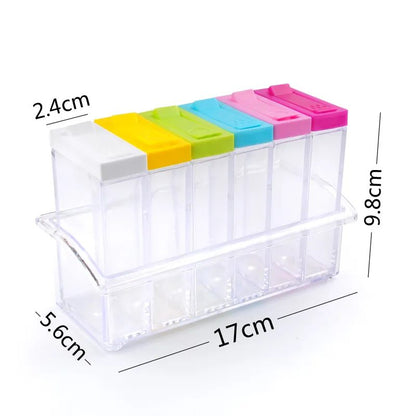 6 PCs Transparent Spice Box