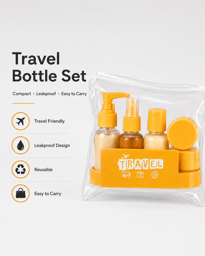 6-in-1 Travel Kit With Clear Zipper Pouch