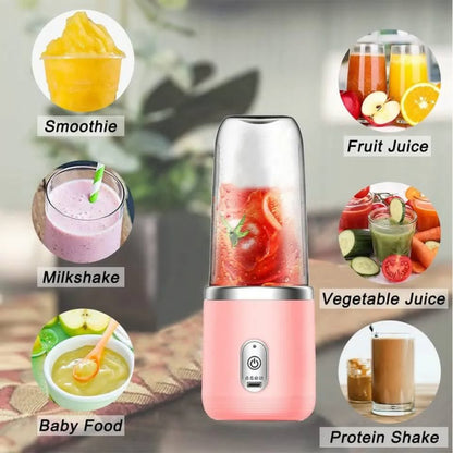 Portable Juicer & Blender Cup - 400ml, for Smoothies & Milkshakes